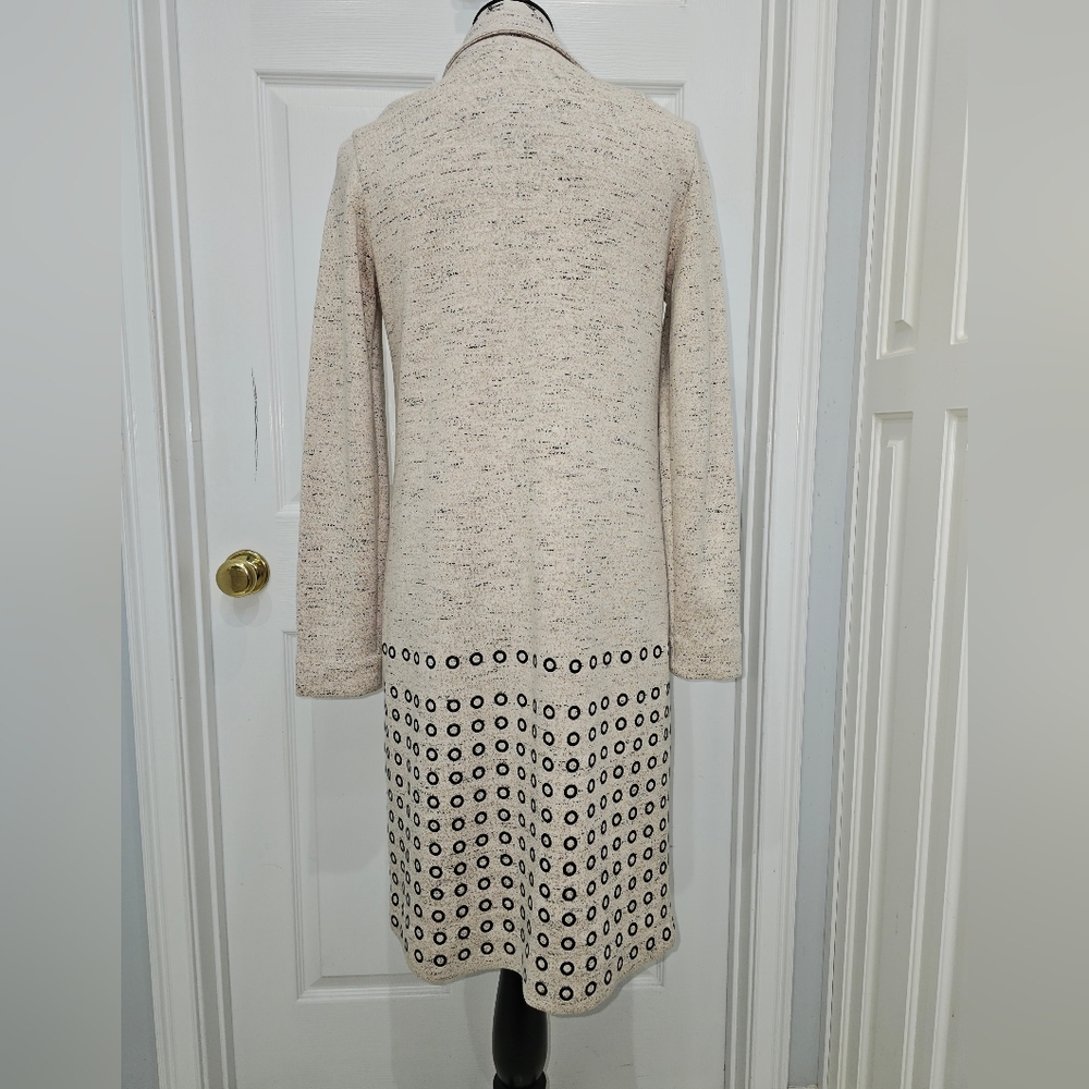NIC+ZOE Elegant Cream Women's Coat with Black Accents, Size XS - Picture 5 of 11
